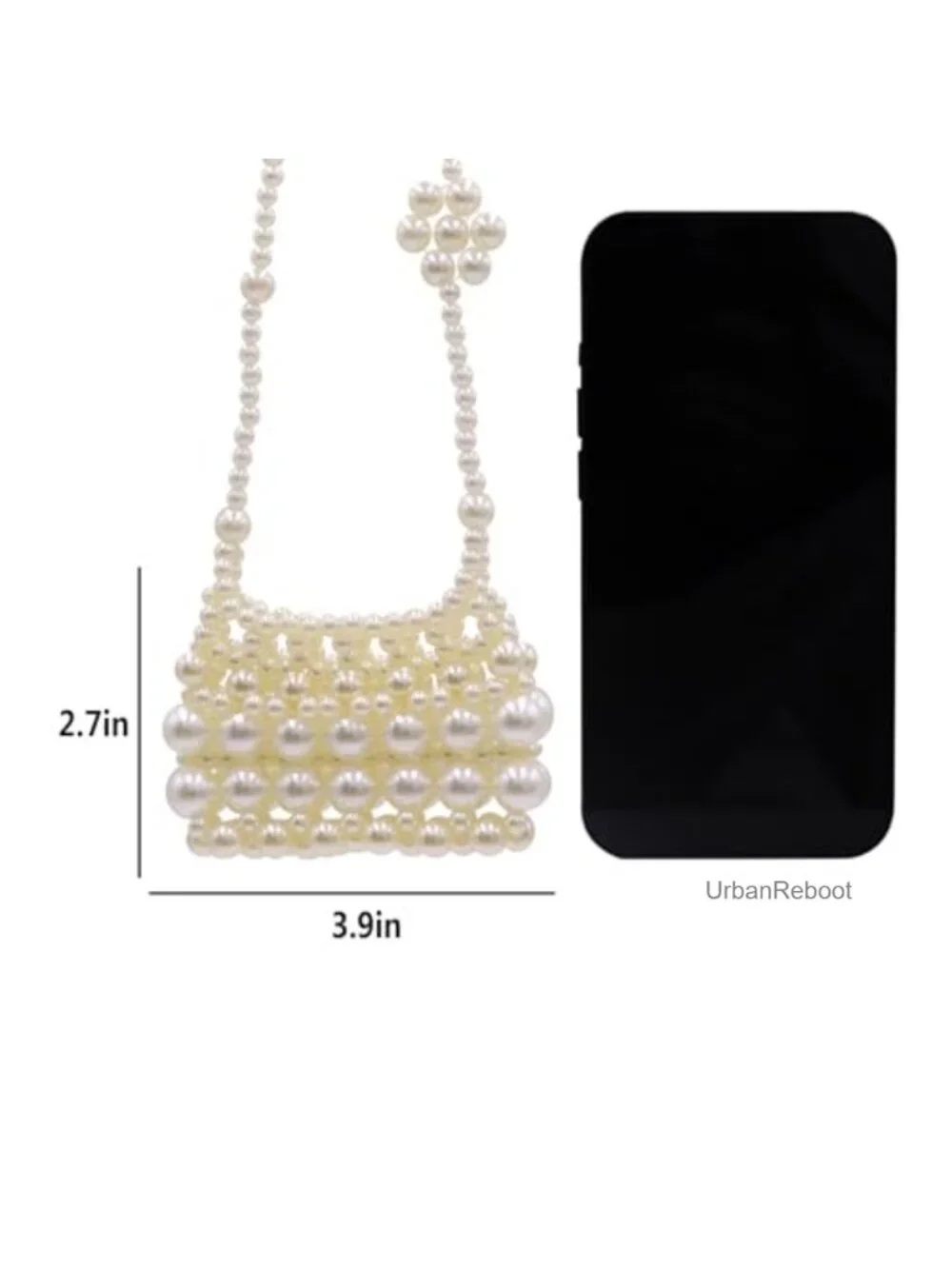 Girls Mini Pearl Clutch Evening Handbag Beaded Shoulder Purse